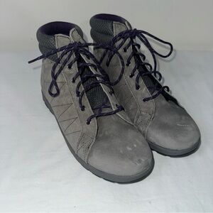 Gray Lace-Up Ankle Boots